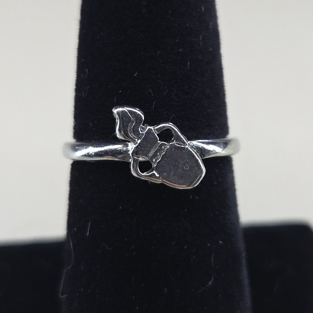 Silver Tone Vase Amphora Charm‎ Ring Size 7 Minimalist Boho Jewelry Aquarius